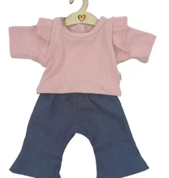 Hollie-Kleidungsset für Gordi-Puppen / Schlagjeans mit rosa Hemd