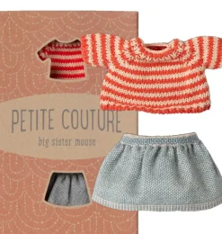 Maileg Kleidungsset Große Schwester Maus / Petite Couture / Rock und gestreifter Pullover