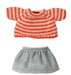 Maileg Kleidungsset Große Schwester Maus / Petite Couture / Rock und gestreifter Pullover