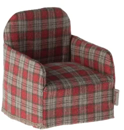Maileg Relaxsessel für die Mäuse / Rot mit Rautendruck