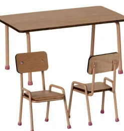 Maileg Set Tisch mit zwei Stühlen für die Mäuse / dunkles Pulver
