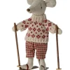 Maileg Wintermaus mit Skiset / Muttermaus