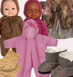 Mamamemo Schneeanzug / Skianzug grau für Gordi-Puppen