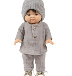 Minikane Gordi-Puppen und Bambinis graue Strickmütze Marius